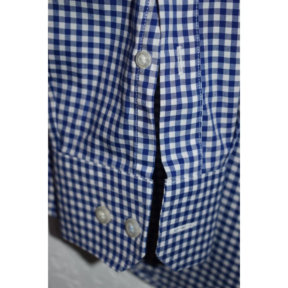 Banana Republic Shirt Mens Small Slim Fit NON-IRON 100% Cotton Button Down Check